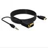 1.8m HDMI to VGA & 3.5mm Monitor Converter Cable Male PC/TV Audio Video Adapter