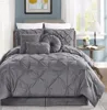 New Design 7Pc Pleated Pinch Microfiber Bedding Comforter set