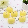 New style food yellow emoji soft pu bread keychain