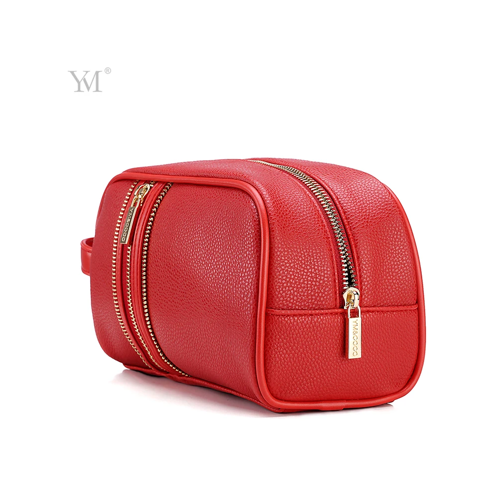 Ymandcoco Fashion Design Ladies Leather Vanity Bagleather Wash Bag With