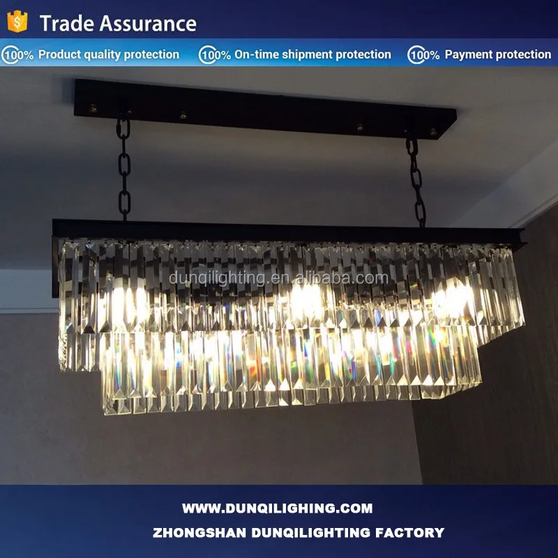 Modern Style Philippines Wire Long Crystal Chandelier Lamp
