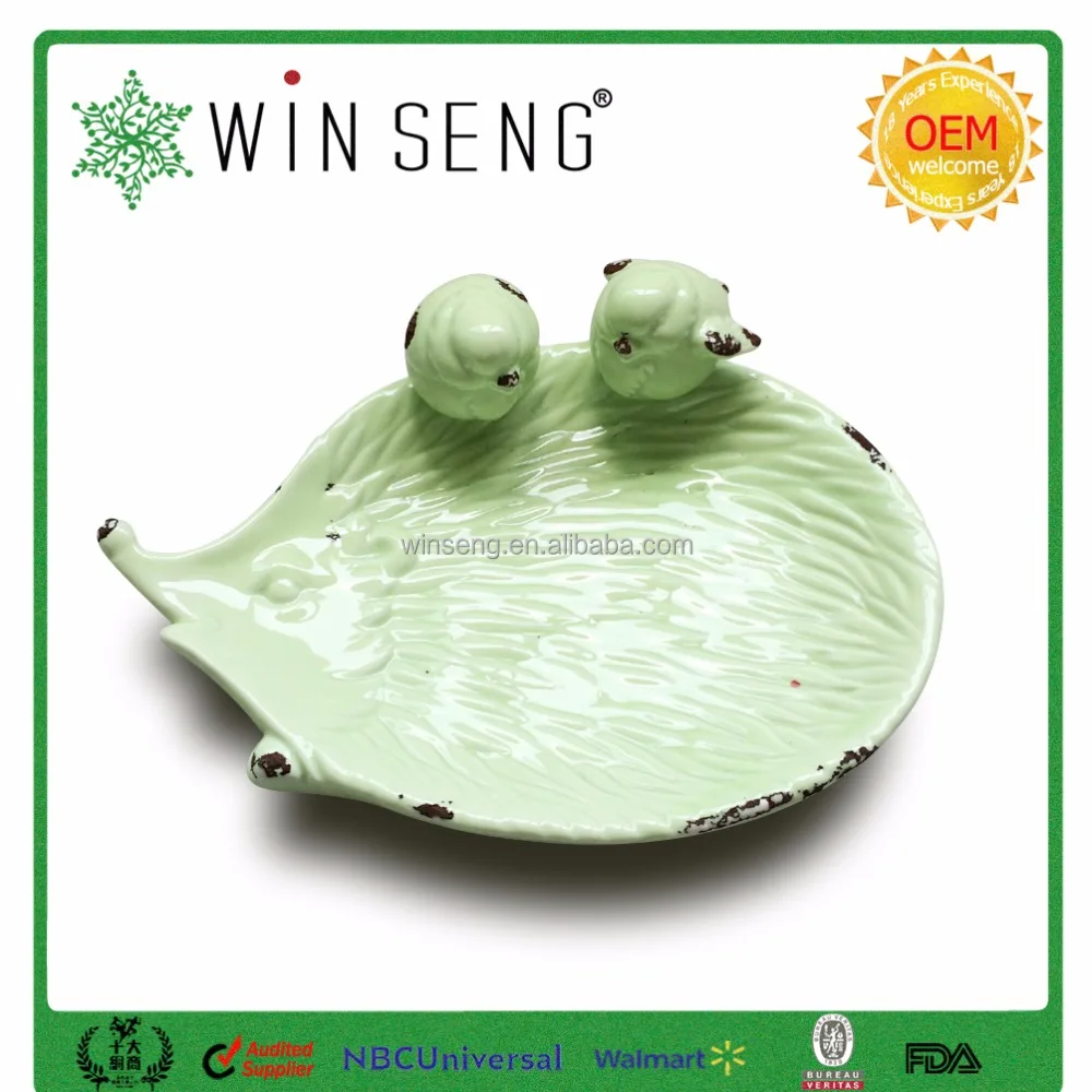 Hedgehog Shape Ceramic Cute Bird Feeder Plate Buy Ceramic