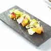 Slate plate natural stone board coaster black slate food dishes