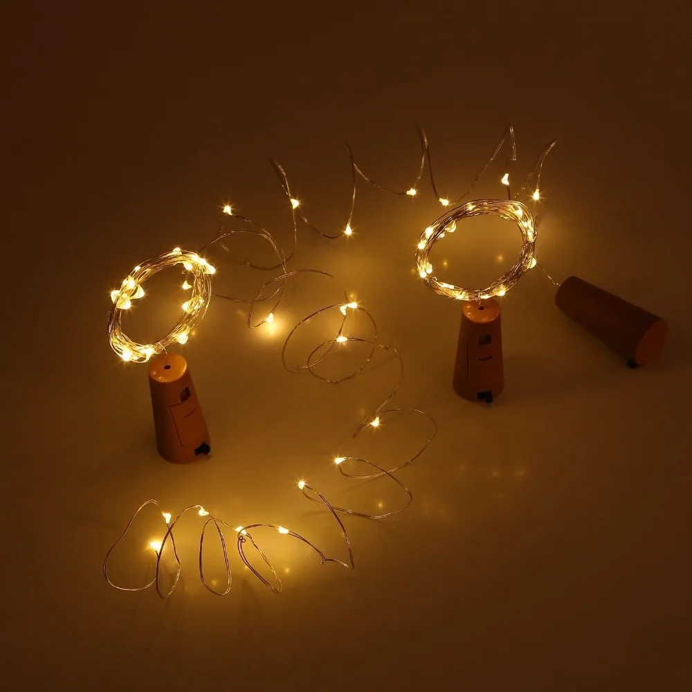 Solar Battery Led Bottle Fairy Wine Cork String Light Champagne Bottle