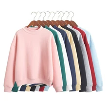 Hot Wholesale S001 New 2015 Harajuku Solid Slim Women Loose thickening Sweatshirt Hoody Spring Autumn Winter Pullover Streetwear