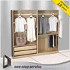 garment display shelves metal hook and wood wall mounted clothing garment shop display cabinet