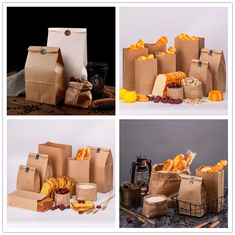 Silver Biodegradable Paper Candy Cookie Bags, NUIBY Food Safe Favor Bags, Buffet Treat Bags for All Party Loot Bags 