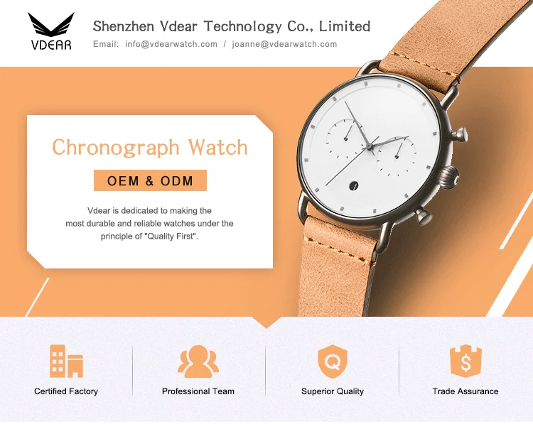 2019 Custom Logo Luxury Japan Movement Men Chronograph Watch