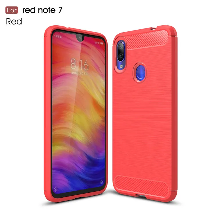 New Arrival Shockproof Carbon Fiber Case Cover for Redmi Note 7 TPU+PC case
