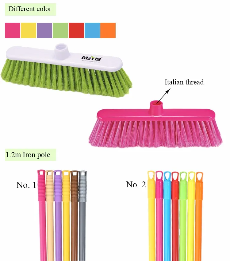 Home Garden Usage besom beautiful No.8057 iron pole rotary myanmar broom