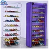 6 Layers 2 Doors Foldable Fabric Shoe Cabinet Wall Mounted Shoe Rack Wholesale