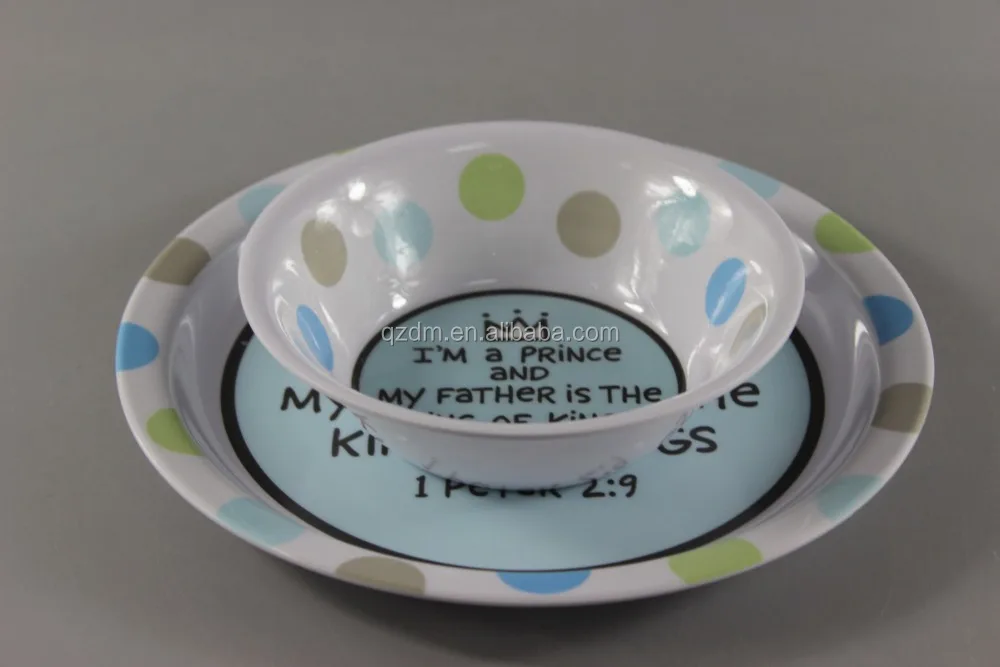Famous Design Melamine Round Plate And Cereal Bowl For Baby