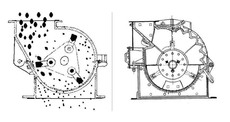 Роторные дробилки схема