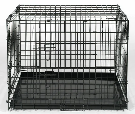 Portable Metal Wire Mesh Dog Crate Cages With Plastic Pet Sleep Tray ...