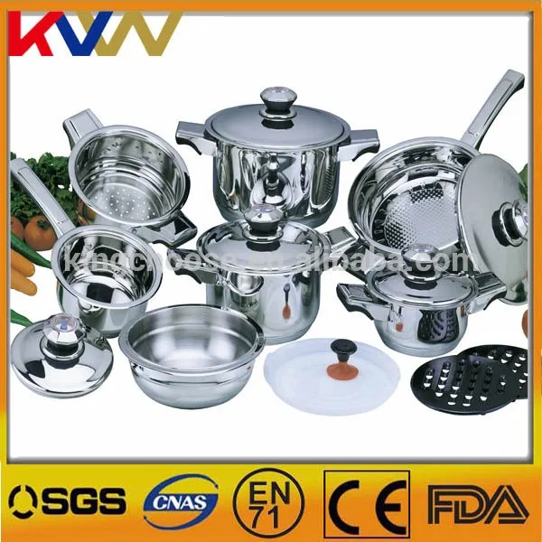 Stainless Steel Heavy Duty Leopard German Design Cookware Set with Solid  Lids - 16 Piece - Global Houseware