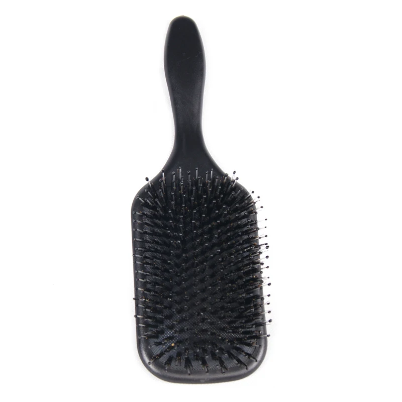 Black Boar Bristle Hair Extension Brush Professional Hair Comb Cushion