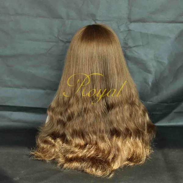 Qingdao Factory Wholesale Hot Sale 21'' Color6/8 Jewish Band Fall Wigs