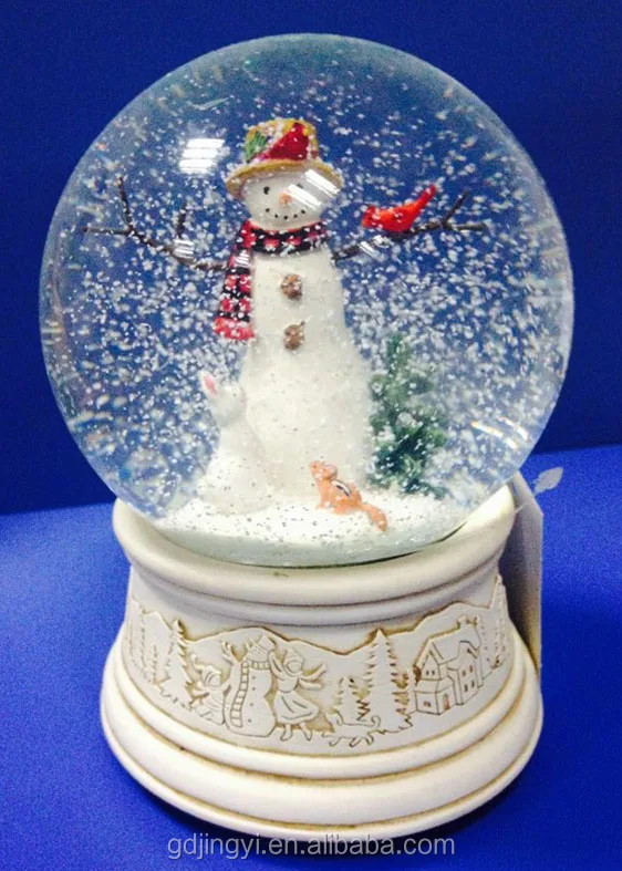 Christmas Snowman And Animal Inside Crystal Glass Ball As Chirstmas ...