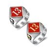 316L stainless steel lucky number 13 host skull rings custom color red enamel biker men rings for motorcycle clubs