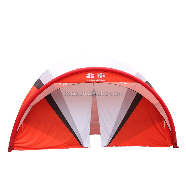 Air frame outdoor sport tent with side wall and awning