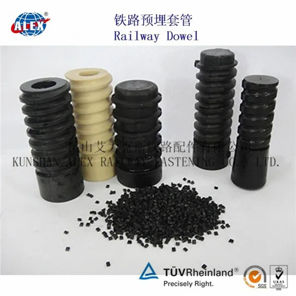 Railway Plastic Screw Insert Nylon Dowel,Railroad Plastic Sleeves Railway Plastic Dowel,Rail