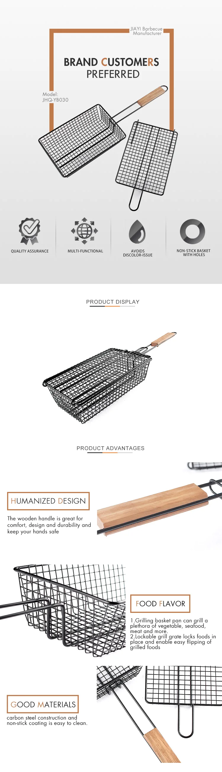 Acier Au Carbone Gril Portable Panier Barbecue Outil Panier Barbecue Basket Grill net, BBQ Handheld métal Place Grill