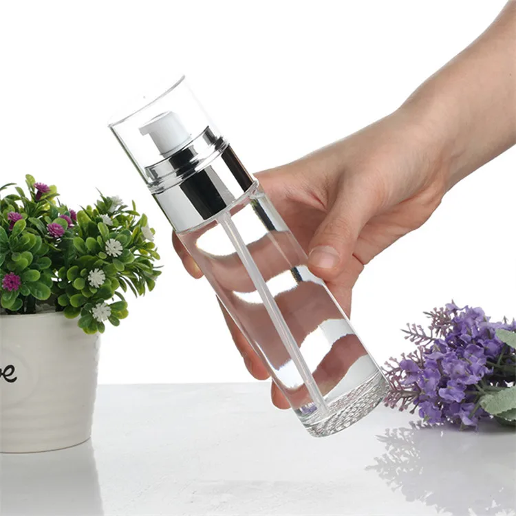 Personal Care Cosmetic Set Glass Bottle Cream Jar Lotion Press Cosmetic