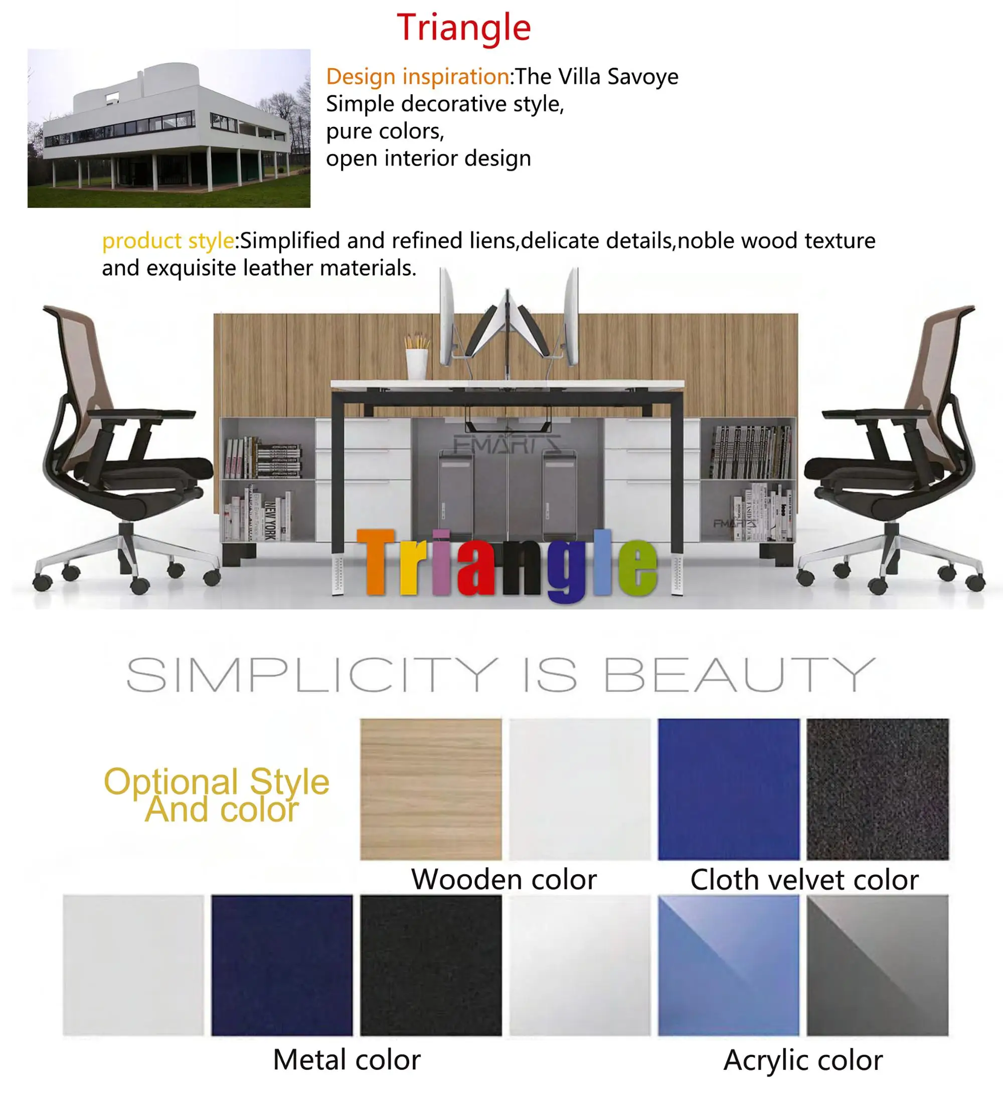 Commercial Furniturec White Executive Popular Wooden Home Office Desk