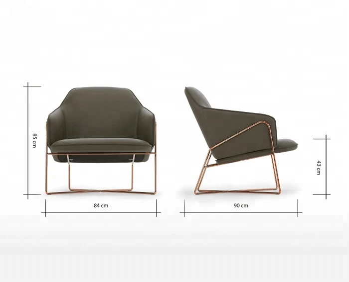 French Style Chair Designer Furniture Leather Cover Accent