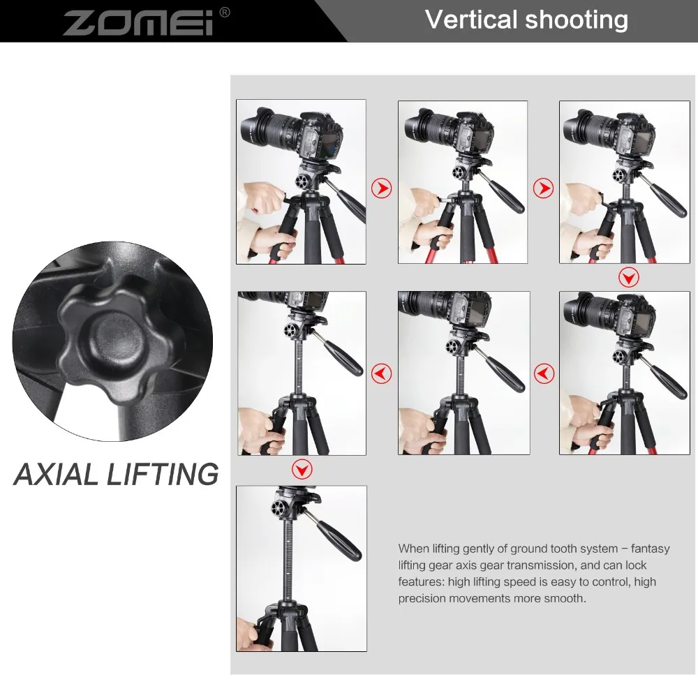 Zomei Q111 light Travel Aluminum Tripod for SLR Camera