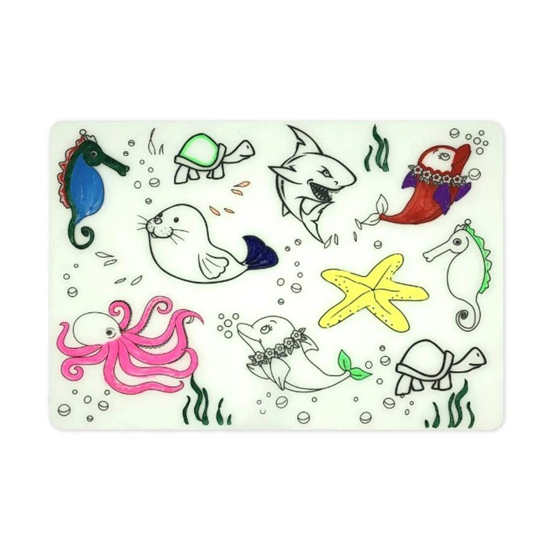 Non Slip & Soft Foldable Washable Drawing Painting Table Kids Mat Silicone Placemat