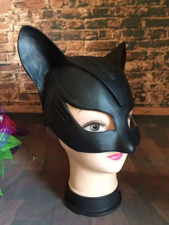 Halloween Sexy Catwoman Mask Cosplay Costume Half Face Mask - Buy ...