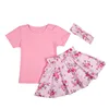 Chinese clothing manufacturers Baby product Girls Fashion Knitted cotton top + Skirt baby clothing sets