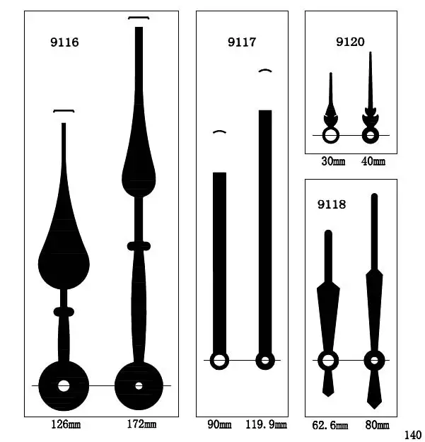 10 Quartz Clock Hands Aluminum Clock Hands Hour And Minute Hands Clock