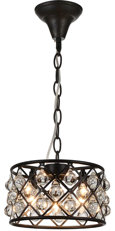 Modern matt black clear crystal balls pendant lamp with UL/CE/Rohs certificate