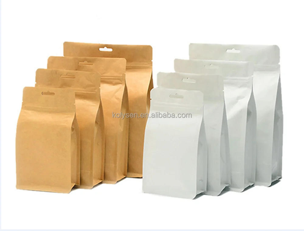 Resealable Zipper Kraft Paper Food Packaging Bags, Resealable ...