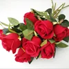 Artificial short stem red rose flower one red rose