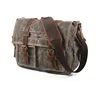 Wholesale Vintage Waxed Canvas With Cowhide Briefcase For Men