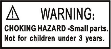 warning label   on selling unit package   as following