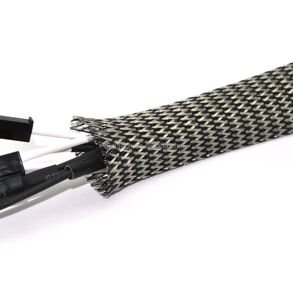 Emi Shielding Expandable Sleeving Emi Braided Sleeving For Speaker