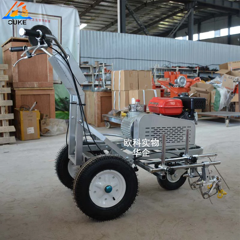 Hand push double nozzle cold paint road marking machine for sale