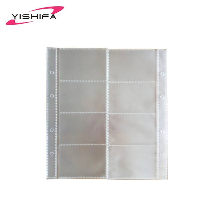 Ecofriendly Plastic Material 4 Holes 8 Pockets Clear Sheet Protectors
