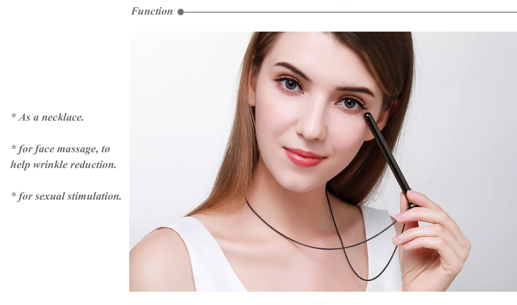 USB Charger Mini Bullet Vibrator Face Massager Necklace