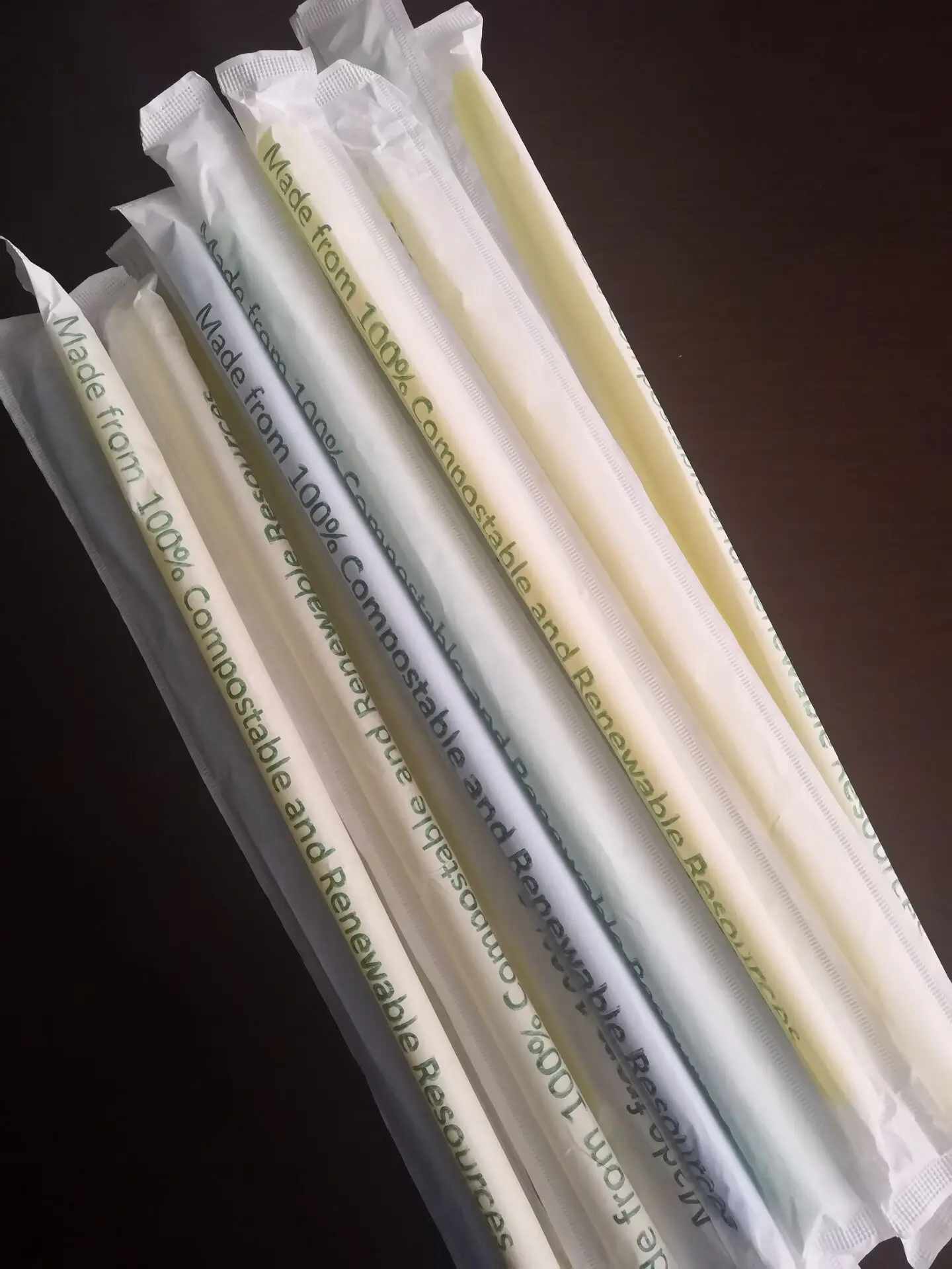 Custom Color Biodegradable Cornstarch Drinking Pla Straw And Raw