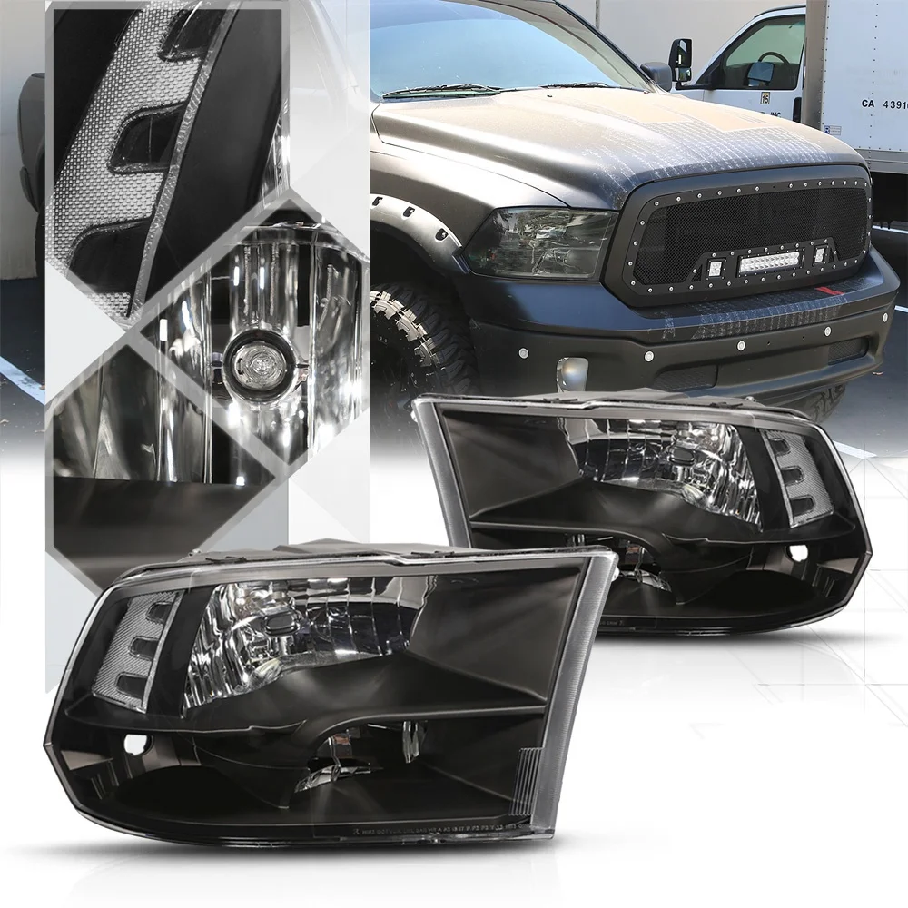 Car Headlight For Dodge Ram 2009-2018 1500 2500 3500 Pickup Quad Style ...