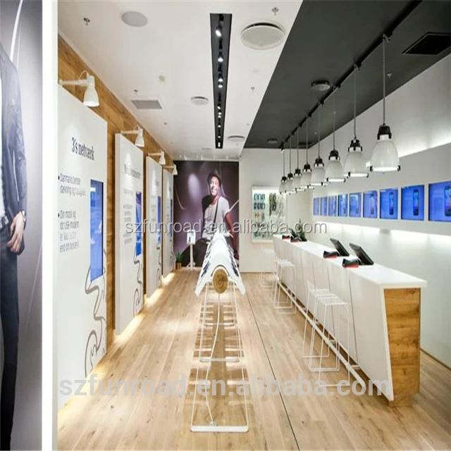 2018 cell phone retail store fixtures displays interior table design from Chinese manufacturer 