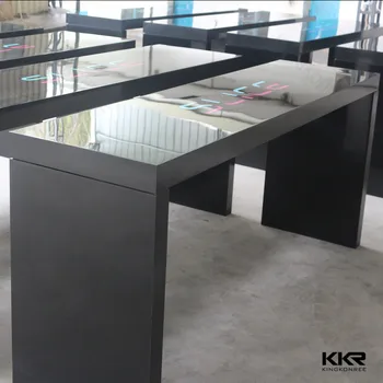 Black High Bar Table Quartz Stone Top Counter Black High Bar Table Quartz Stone Top Counter