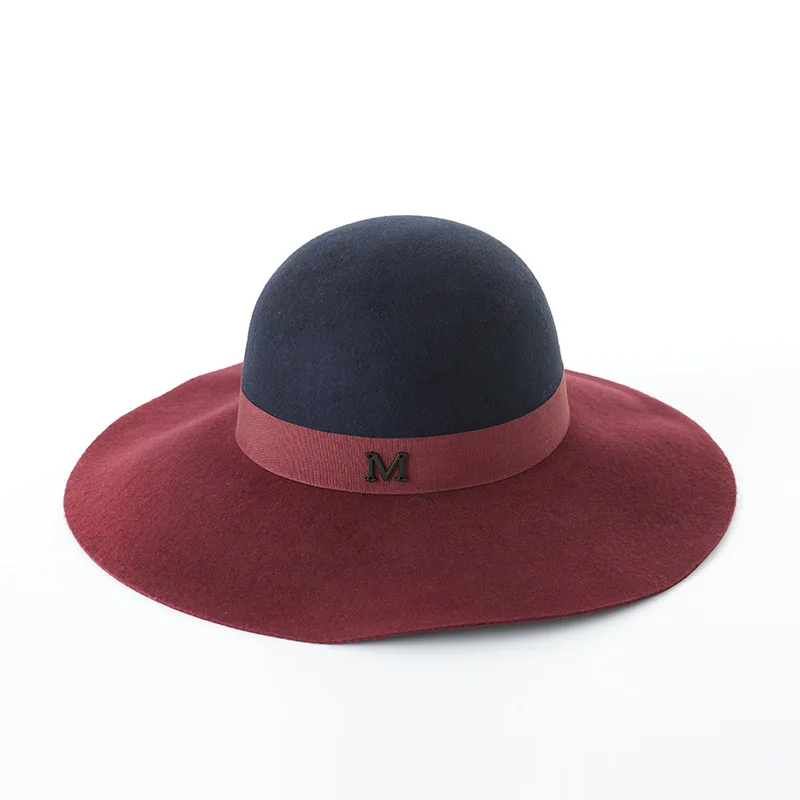 Wool Felt Two Colors Floppy Hats Wholesale for Women