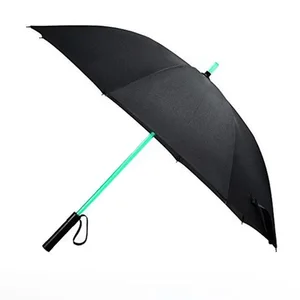 Outdoor Fashion Led Lighted Rain Umbrella Custom Logo With Handheld Light