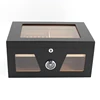 custom modern made in china luxury desktop spanish cedar solid wood shelves glass top cigar humidor
